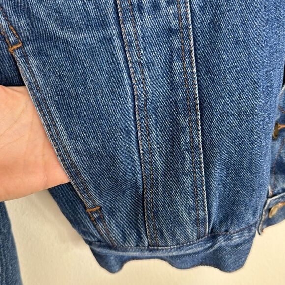 Vtg northwest blue denim jacket fleece lined button up size large - Picture 9 of 11
